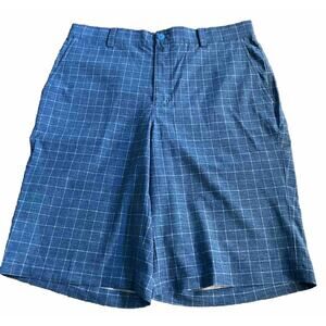 Nike Shorts Golf‎ Tour Performance Stretch Chino Blue Plaid Athletic Mens 32